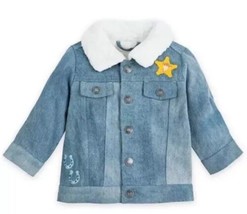 Disney Baby Toy Story Denim Jacket 6-9M Shearling Collar “Prickly When Hungry” - £20.44 GBP