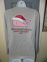 Vineyard Vines Happy Holidays 2017 Long Sleeve Gray Shirt Size L (16) Ki... - $23.36