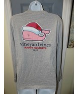 Vineyard Vines Happy Holidays 2017 Long Sleeve Gray Shirt Size L (16) Ki... - £18.71 GBP