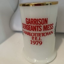 Garrison Mess P.E.I. Regiment Canada Army 1979 Milk Glass Gold Rim Beer Mug - $37.07