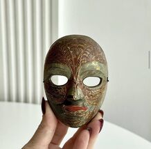 1960 Miniature Vintage Cast Bronze Brass Decor Figure Statue Wall Mask V... - $200.00