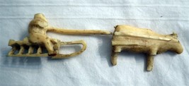 Museum Quality Antique Inuit Carvings Canada Polar Bear &amp; Sledger c1910 - £336.17 GBP