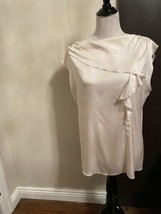 Nwot Blumarine Ivory Sik Sleeveless Blouse Sz It 46 Us 12 Made In Italy - £114.53 GBP