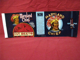Vintage Maryland Chief Cut Beets Advertising Paper label #1 - £11.72 GBP
