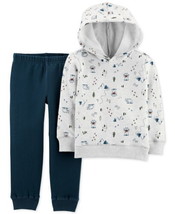 allbrand365 Infant Boys Hoodie &amp; Pants Set, 2-Pieces Size 3M Color Gray/Navy - £20.46 GBP