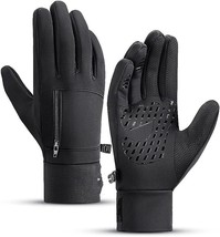 Gloves for Men/Women, Lining Velvet Gloves Zipper Pocket (Size:L) - £9.94 GBP