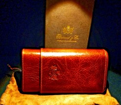 Brizard and Co Brown Antique Saddle Leather Valet Tray , cigar case and cutter image 6