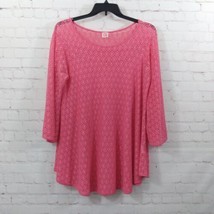 J&amp;M Clothing Top Womens Large Pink Lace 3/4 Bell Sleeve Tunic Boho Hippie Beach - $17.99