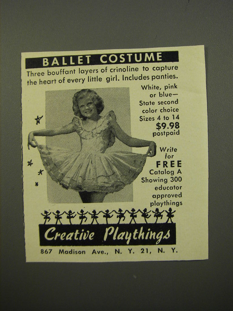 Primary image for 1950 Creative Playthings Ballet Costume Advertisement