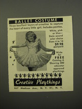 1950 Creative Playthings Ballet Costume Advertisement - $18.49