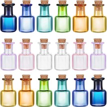 18 Pieces Colored Tiny Glass Jars Spell Jars Mini Glass Bottles Mini Potion - £28.76 GBP