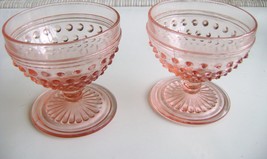 Anchor Hocking Pink Hobnail Sherbet Glasses - £17.68 GBP