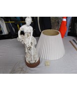 One of A Kind French Lamp / Statue Woman Sitting Bone White 8353 - €179,89 EUR