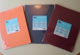 Stampin Up! 8 1/2&quot; x 11&quot; Card stock Paper ORANGE, BURGANDY, NAVY 24 shee... - $29.35