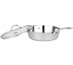 5.25 Viking Saute Pan With Lid 5.25 Qt 3-Ply 18/8 Stainless Steel Mirror Finish - $85.13