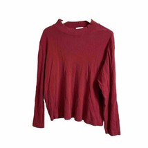 Coldwater Creek Womens Top Plus Size 1X Mock Turtleneck Red Long Sleeve - £7.27 GBP