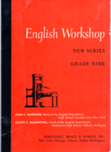  English Workshop-Grade 9-Paperback-1955 by J. Warriner &amp;, J. Blumenthal - £2.15 GBP