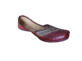 Women Shoes Indian Handmade Leather Casual Flip-Flops Flat Mojari US 5.5... - $42.99