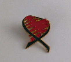 Red Scribbly Heart Autism Awareness Ribbon Lapel Hat Pin - £5.79 GBP