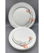 5 Pc Schonwald Pink Calla Lilly 1 Dinner + 4 Salad Plates Floral Germany... - $814.55 MXN