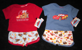 BOYS 6-9 MONTHS  Disney Pixar Cars Red &amp; Lightning McQueen Blue DIAPER SETS - £12.59 GBP