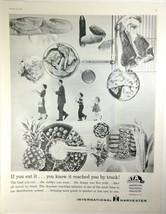 Vintage Print Ad 1956 International Harvester American Trucking Family Food - £7.71 GBP