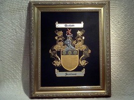 Embroidered Single Coat of Arms in frame. - $175.00