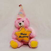 Happy Birthday Teddy Bear Stuffed Animal 7&quot; Plush Toy Plushland Non Working - £10.19 GBP