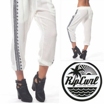 Rip Curl Women&#39;s Oceana Surfwear Embroidered Beach Pant, Vanilla White, ... - $50.42