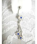 NEW DAZZLING COBALT BLUE & CLEAR CRYSTAL FLOWERS FLORAL ELEGANT BELLY RING - €5,14 EUR NEW DAZZLING COBALT BLUE & CLEAR CRYSTAL FLOWERS FLORAL ELEGANT BELLY RING - €5,14 EUR