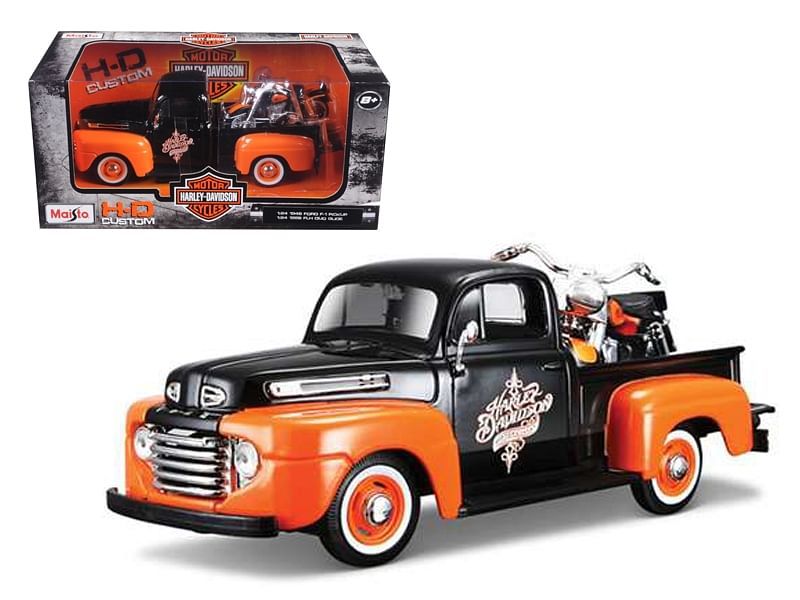 1948 Ford F-1 Pickup Truck with 1958 Harley Davidson FLH Duo Glide Motorcycle O - $37.79