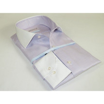 Mens 100% Italian Cotton Shirt High Quality Non Iron SORRENTO Turkey 4443 Lilac image 4