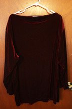 Liz Claiborne Dark Red Velour Top - Size 2 Plus - £15.65 GBP
