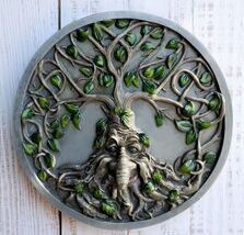 Celtic Tree Man Greenman Tree Of Life Round Wall Decor Plaque Medallion ... - $26.99
