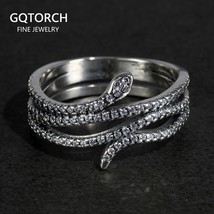 925 Sterling Silver Snake Rings For Women Micro Paved Cubic Zirconia Stones Mult - £26.77 GBP