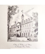 William &amp; Mary College 1966 Calendar Gravure Christopher Wren Building D... - €42,89 EUR