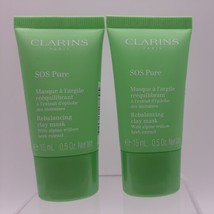 Clarins Sos Pure Rebalancing Clay Mask Lot Of 3, .5oz Ea, Nwob, Sealed - $11.87