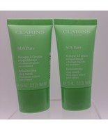 LOT OF 3 Clarins SOS Pure Rebalancing Clay Mask .5oz ea Sealed - $11.87