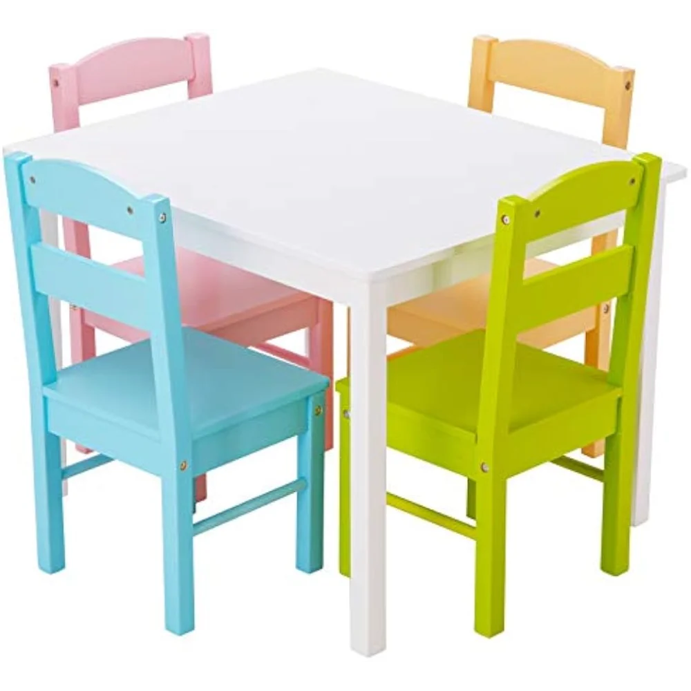 Costzon Kids Table and Chair Set, 5 Piece Wood Activity Table &amp; Chairs for - $291.49