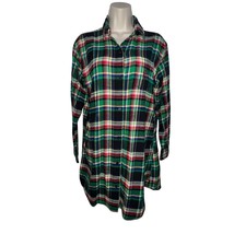 Lauren Ralph Lauren Flannel Sleepshirt Nightgown Green Red Plaid Women S... - $24.44