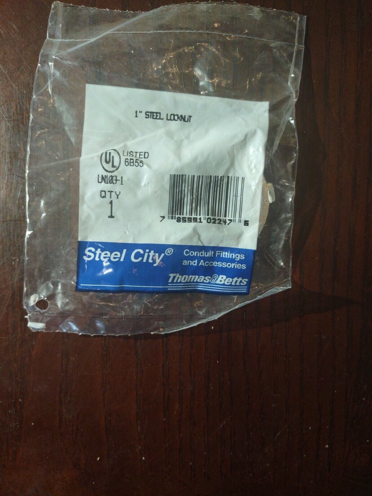Thomas &amp; Betts LN103 1&quot; Conduit Steel Locknut PK4 (X12386-4*A) - $5.82