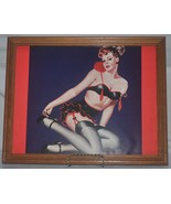 Framed Calendar Pin Up Girl Print Sexy Lingerie Woman - £23.17 GBP