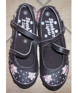 girls shoes sketchers girls light up shoes  size 2.5 brown pink flowers - £22.37 GBP