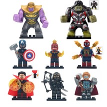 8pcs Avengers Endgame Thanos Hulk Captain Marvel Thor Spiderman Minifigures - £18.01 GBP
