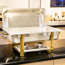 New Deluxe 8 Qt. Deluxe Full Size Gold Accent Chafer best price with REBATE - £140.92 GBP