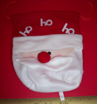 Home Holiday Christmas Party Tote Time Santa Fabric Gift Bag Sack Wrap-Up HoHoHo - £2.30 GBP