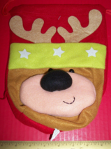 Home Holiday Christmas Party Tote Time Reindeer Fabric Gift Bag Sack Wra... - $2.84