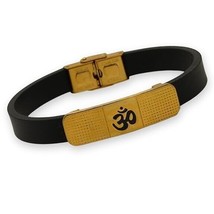 Gold Plated Om Dots Harmony Wrist Band 8.5 inches One Size Bracelets - £18.00 GBP