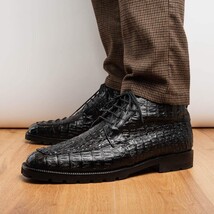 Marco Di Milano Genuine Caiman Crocodile Chukka Boot Martinelli Black image 10