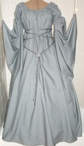 RENAISSANCE FANTASY  GRAY CHEMISE PUFF SHOULDER &amp; LONG SLEEVE COSTUME GOWN - £63.39 GBP